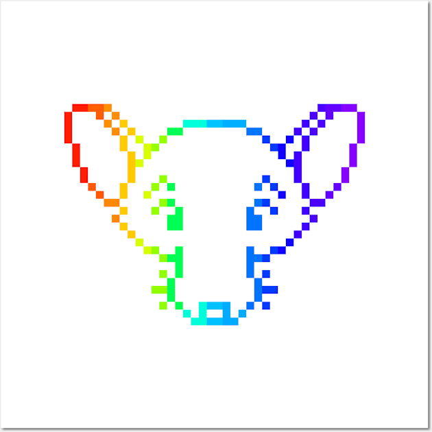 Pixelated Rad Rat (Rainbow Version) Wall Art by Rad Rat Studios